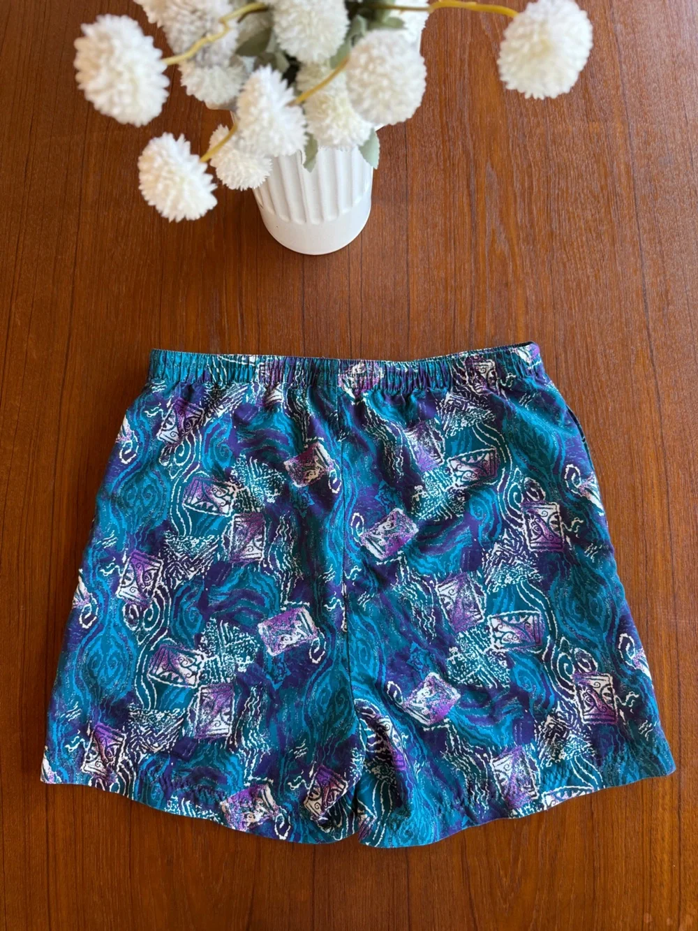 Vintage 90s Prince Sportswear retro Tennis Shorts Teal  graphic Abstract Print